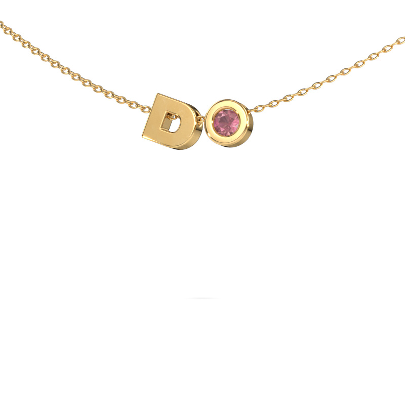 Image of Initial pendant Initial 030 585 gold Tourmaline pink 2.5 mm