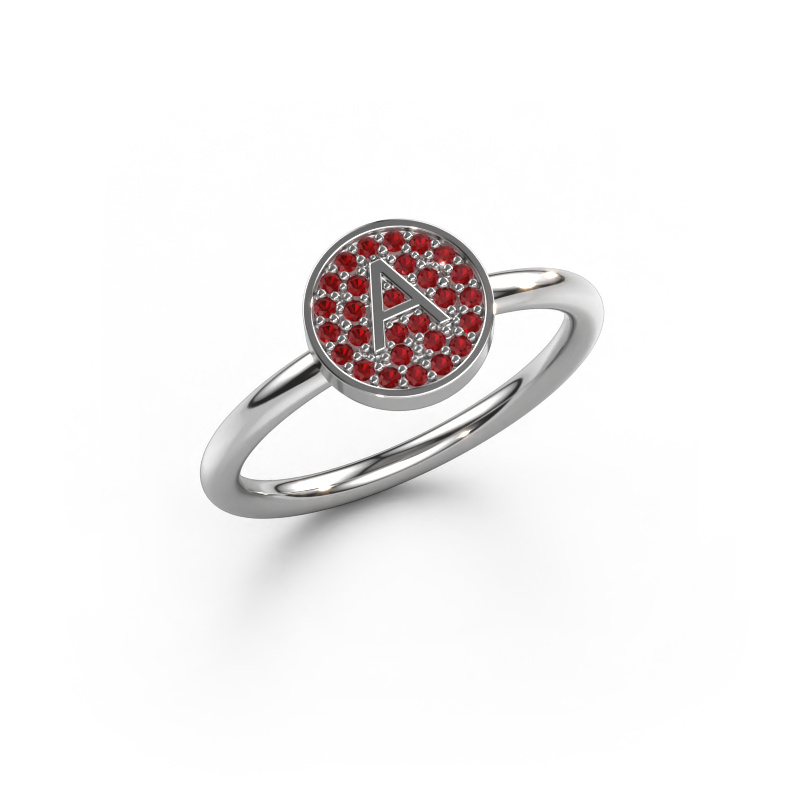 Image of Ring Initial ring 021 585 white gold Ruby 0.8 mm