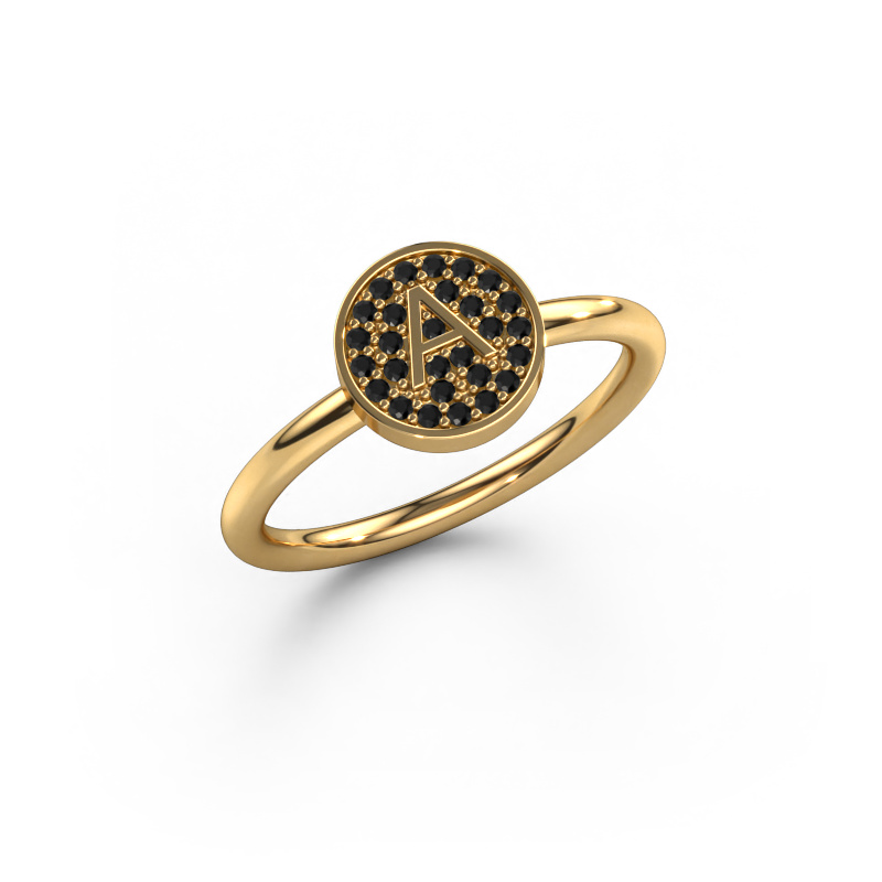 Bild von Ring Initial ring 021 585 Gold Schwarz Diamant 0.084 crt
