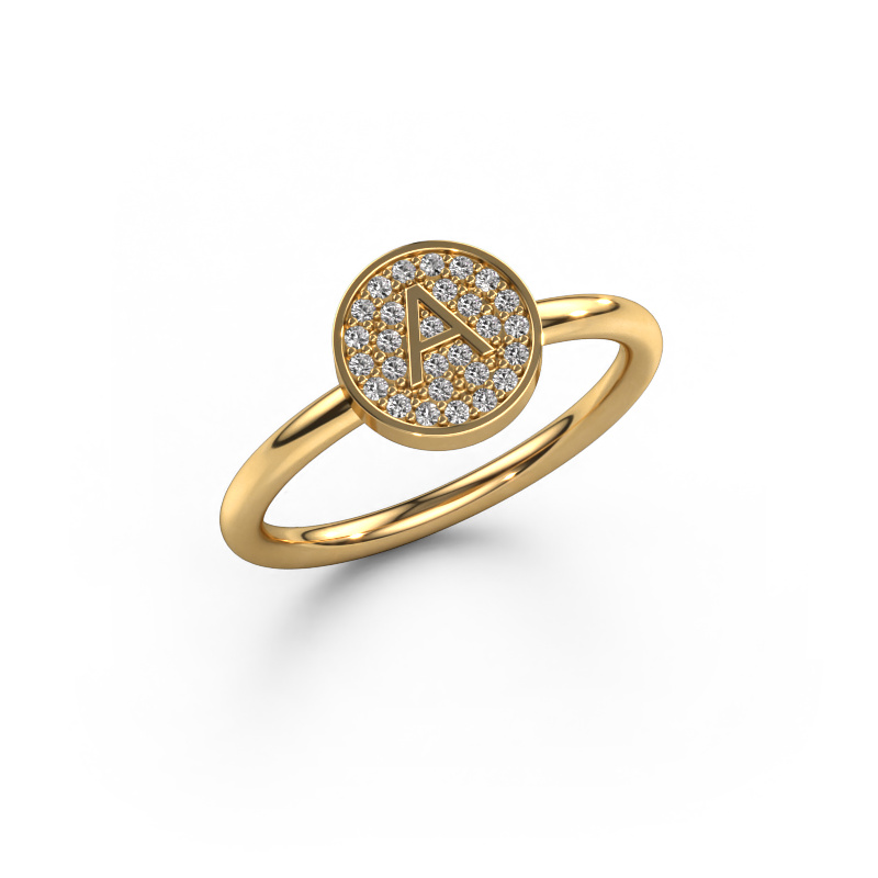 Image de Bague Initial ring 021 585 or jaune Diamant 0.07 crt