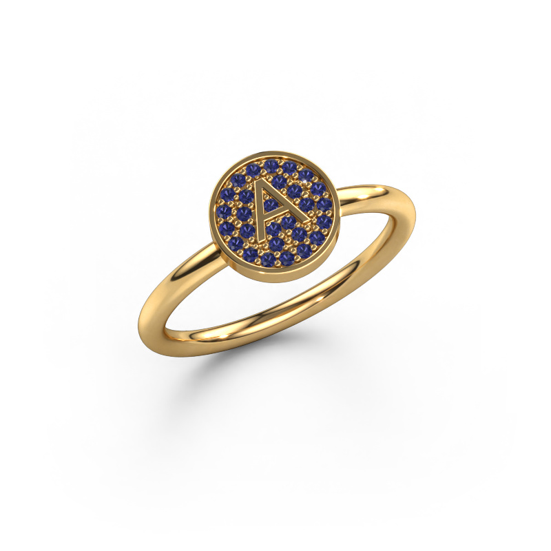 Image of Ring Initial ring 021 585 gold Sapphire 0.8 mm