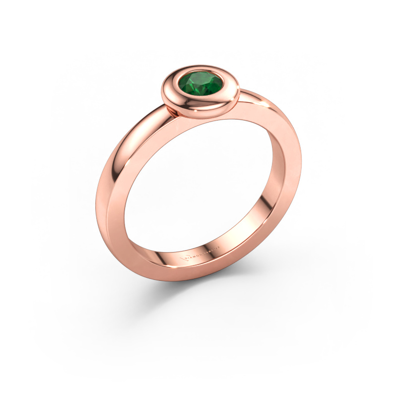 Immagine di Anello Iris 585 oro rosa Smeraldo 4 mm