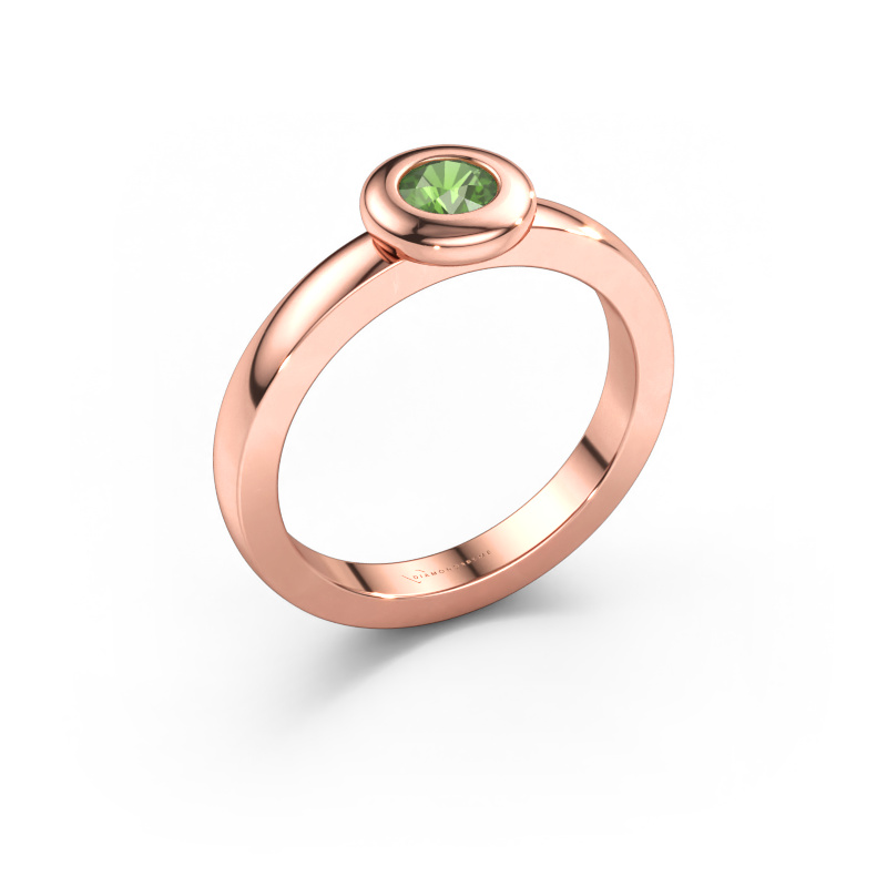Immagine di Anello Iris 585 oro rosa Tormalina verde 4 mm