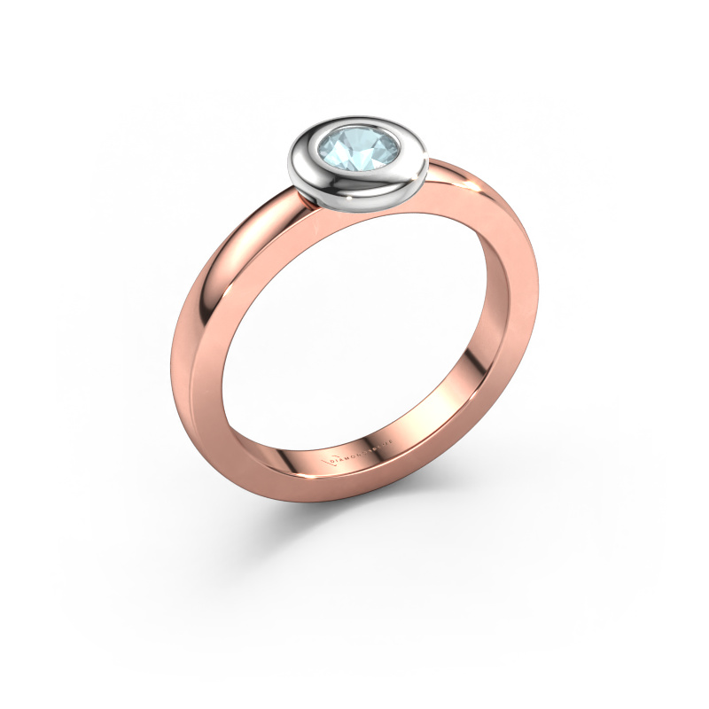 Image of Ring Iris 585 rose gold Aquamarine 4 mm