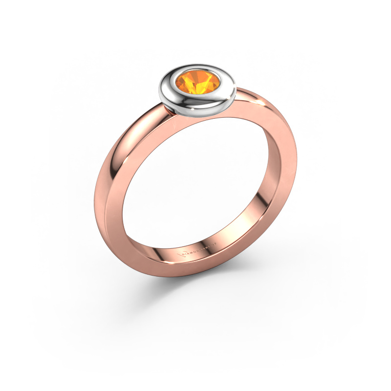 Image of Ring Iris 585 rose gold Citrin 4 mm