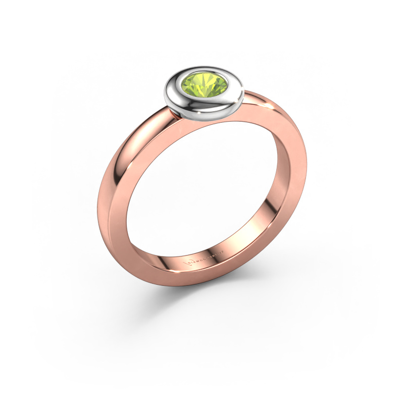 Image of Ring Iris 585 rose gold Peridot 4 mm