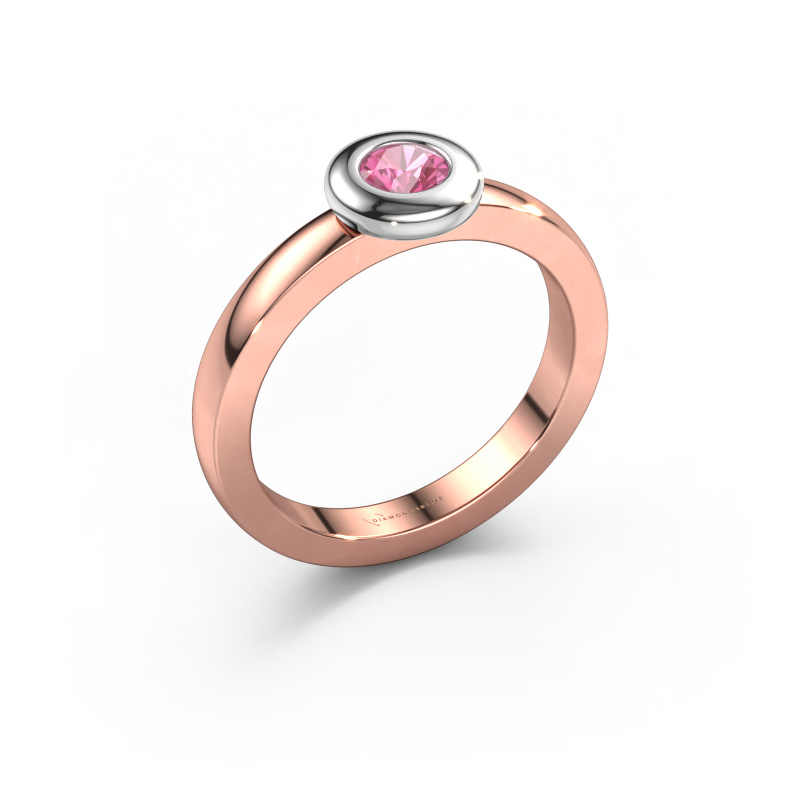 Afbeelding van Ring Iris 585 rosé goud Roze saffier 4 mm