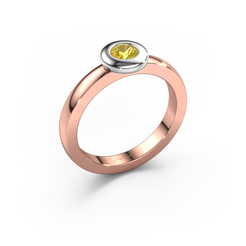 Image of Ring Iris 585 rose gold Yellow sapphire 4 mm