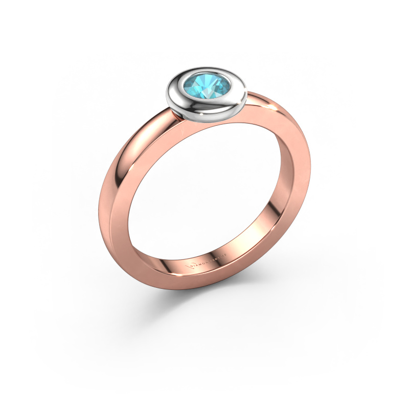 Bild von Ring Iris 585 Roségold Blau Topas 4 mm