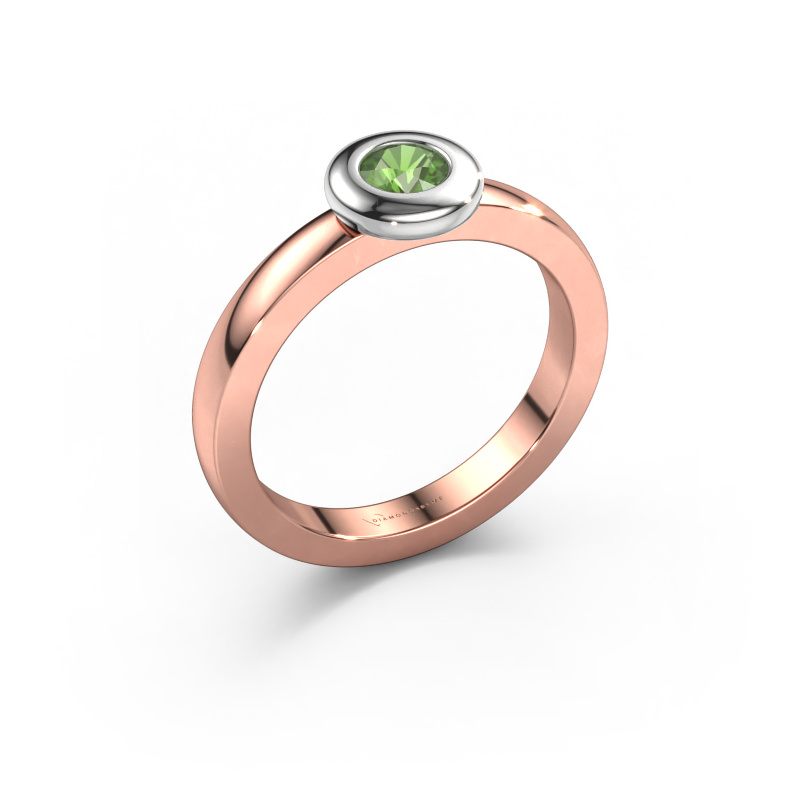 Image of Ring Iris 585 rose gold Tourmaline green 4 mm