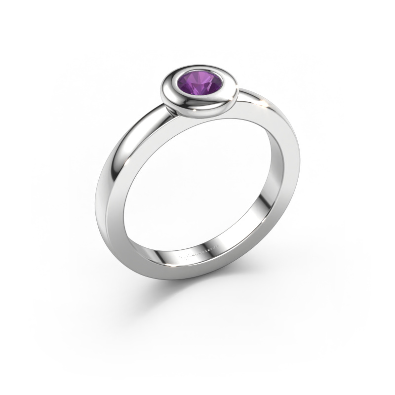 Image of Ring Iris 585 white gold Amethyst 4 mm