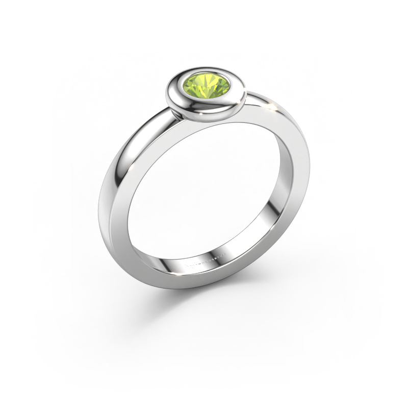 Image of Ring Iris 585 white gold Peridot 4 mm