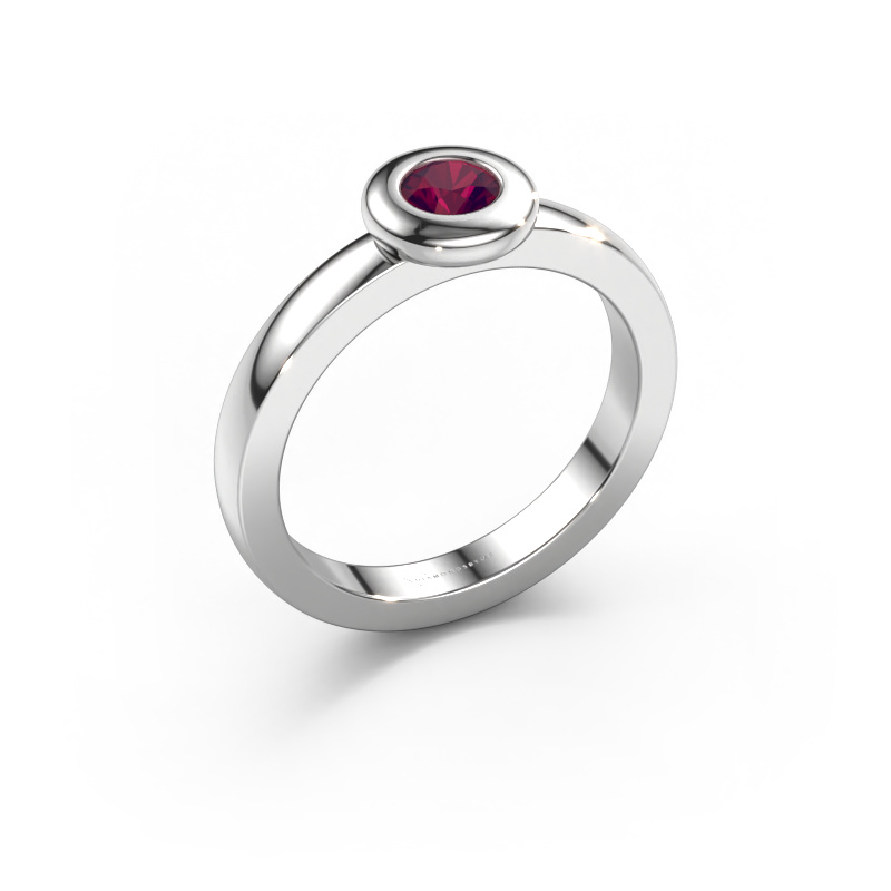 Image of Ring Iris 585 white gold Rhodolite 4 mm