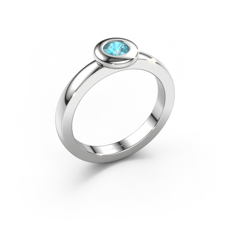 Image of Ring Iris 585 white gold Blue topaz 4 mm