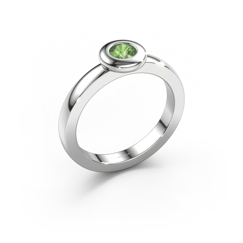 Image of Ring Iris 585 white gold Tourmaline green 4 mm