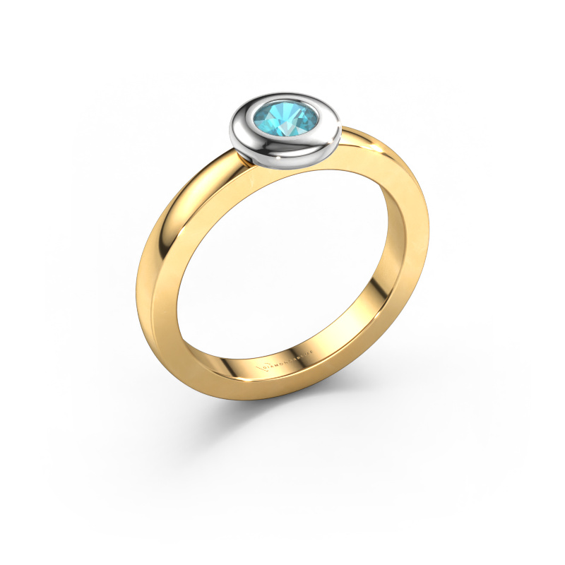 Image de Bague Iris 585 or jaune Topaze bleue 4 mm