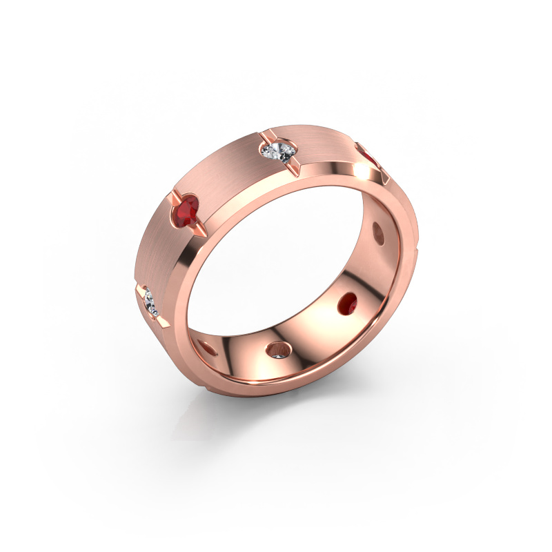 Image de Bague pour homme Irwin 585 or rose Rubis 2.7 mm
