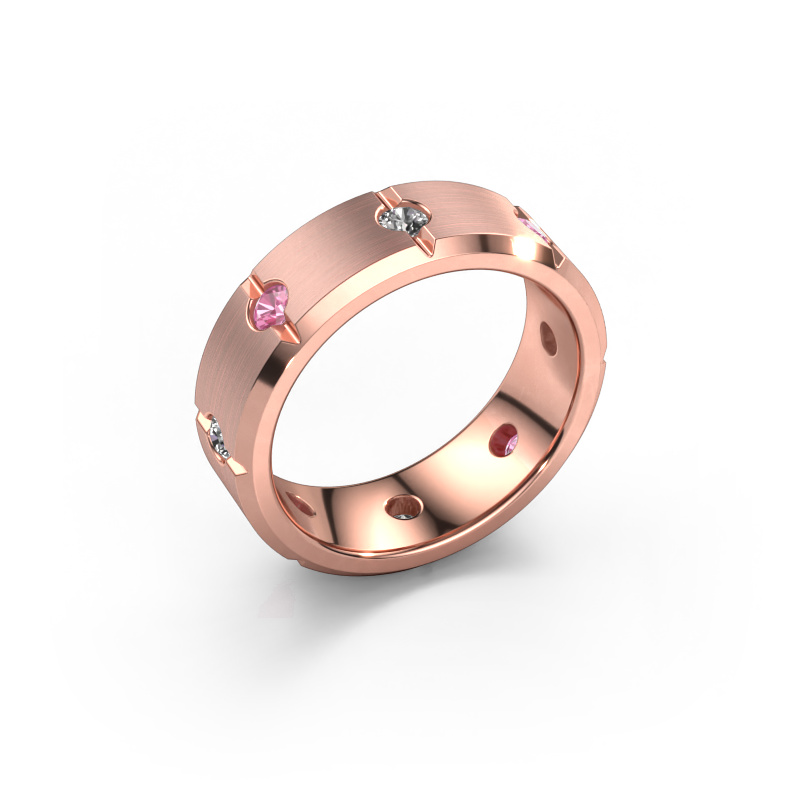 Image of Men's ring Irwin 585 rose gold Pink sapphire 2.7 mm