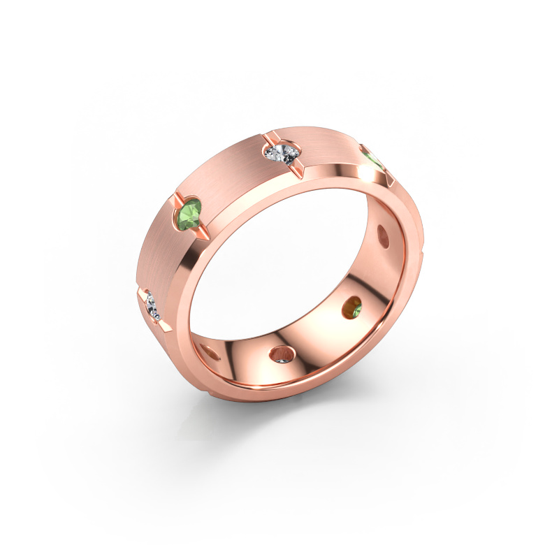 Immagine di Anello da uomo Irwin 585 oro rosa Tormalina verde 2.7 mm