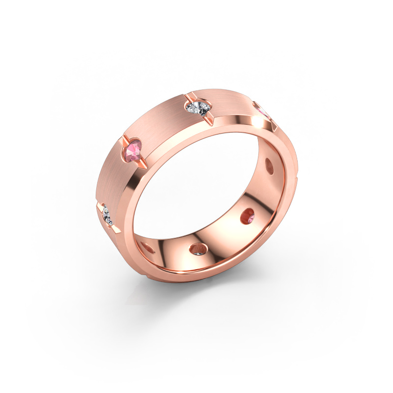 Bild av Herrring Irwin 585 roséguld Rosa turmalin 2.7 mm
