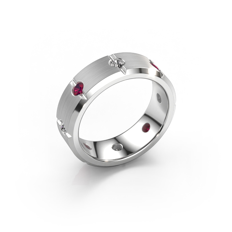 Image of Men's ring Irwin 585 white gold Rhodolite 2.7 mm