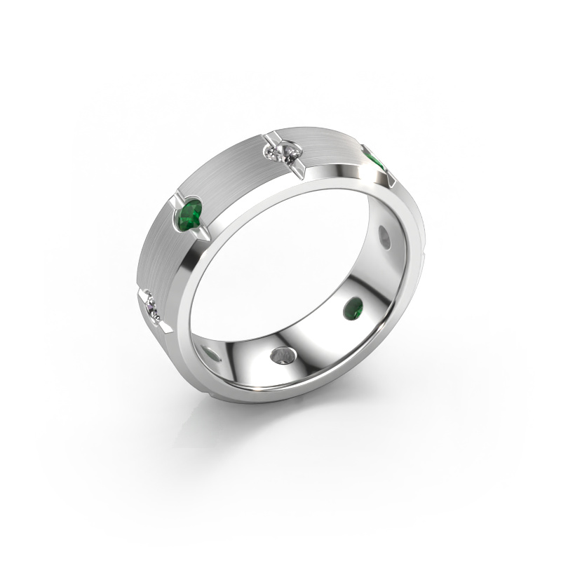 Image of Men's ring Irwin 950 platinum Emerald 2.7 mm