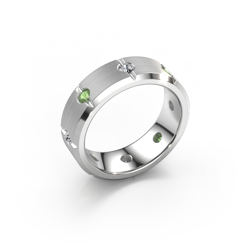 Bild von Herren ring Irwin 950 Platin Turmalin grün 2.7 mm
