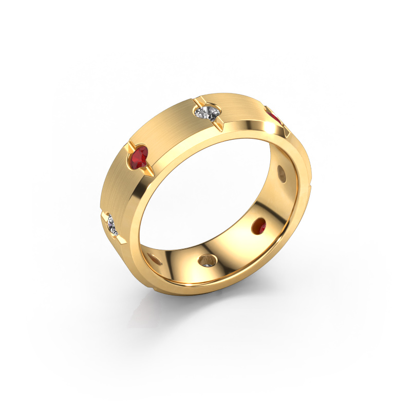 Image of Men's ring Irwin 585 gold Ruby 2.7 mm