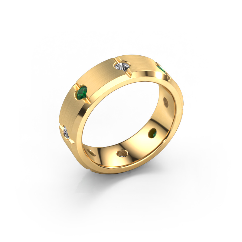 Image of Men's ring Irwin 585 gold Emerald 2.7 mm