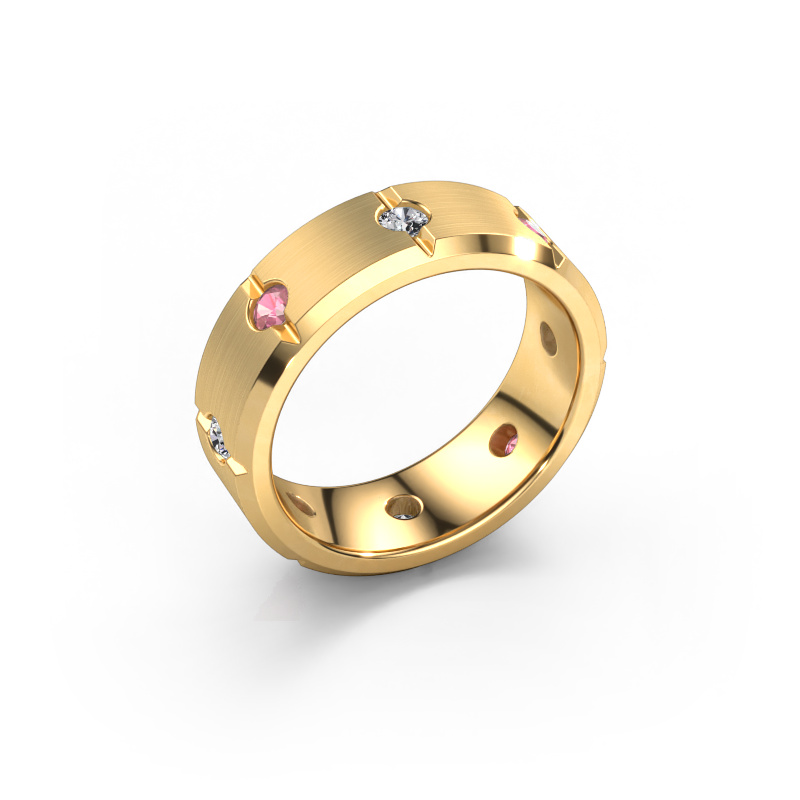 Image of Men's ring Irwin 585 gold Tourmaline pink 2.7 mm