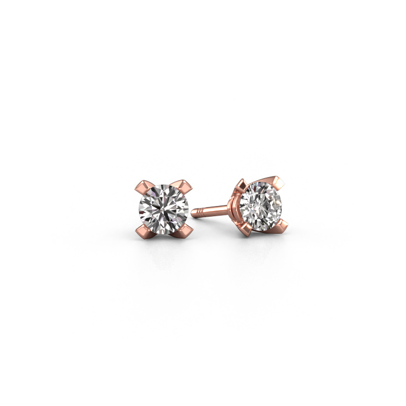 Image of Stud earrings Isa 585 rose gold Diamond 0.80 crt