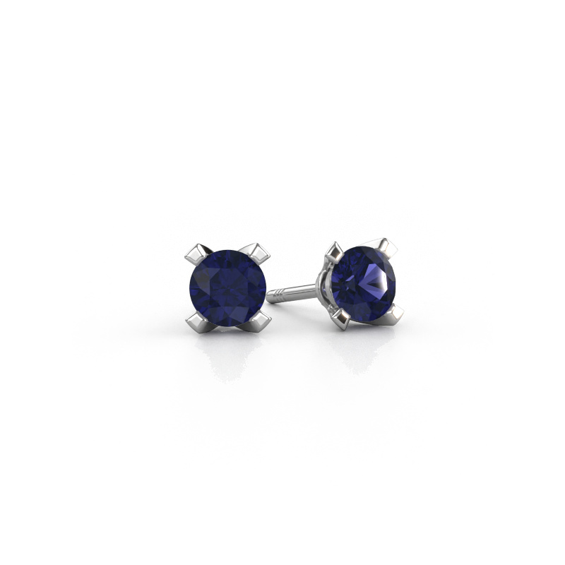 Image of Stud earrings Isa 950 platinum Sapphire 5 mm