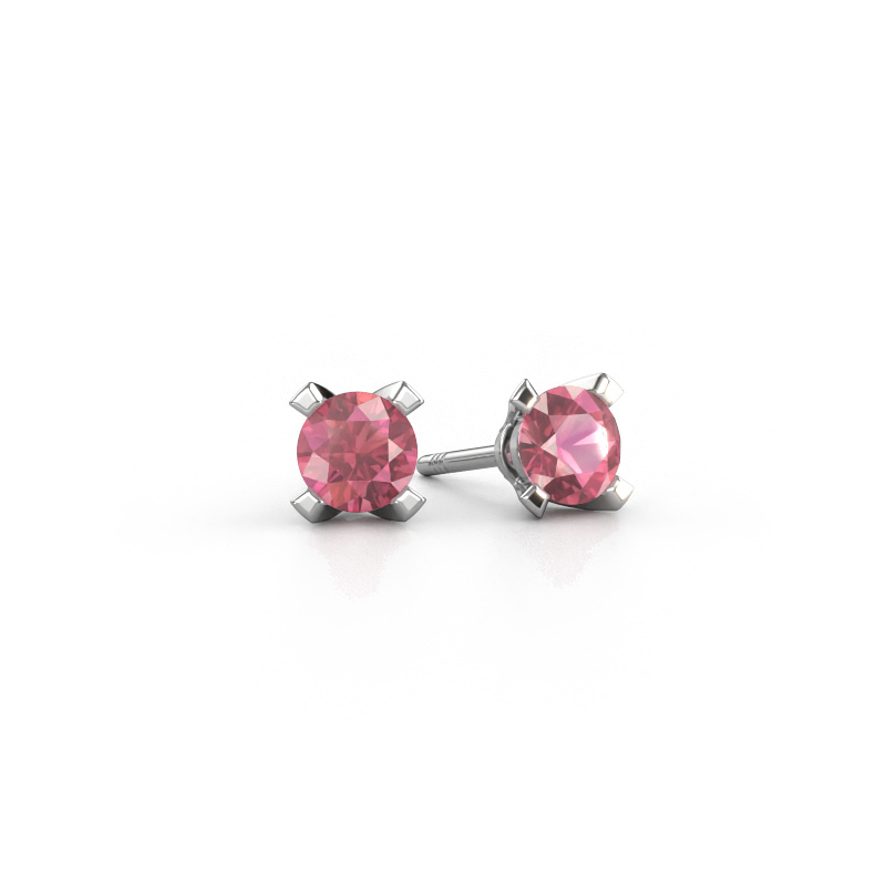 Image of Stud earrings Isa 950 platinum Tourmaline pink 5 mm