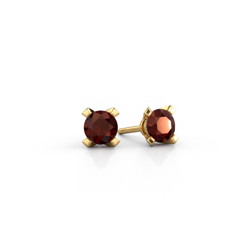 Image of Stud earrings Isa 585 gold Garnet 5 mm
