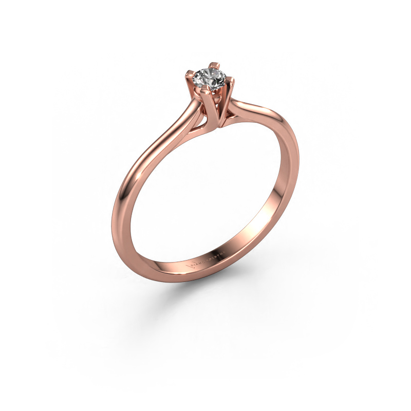Image of Engagement ring Isa 1 585 rose gold Diamond 0.10 crt