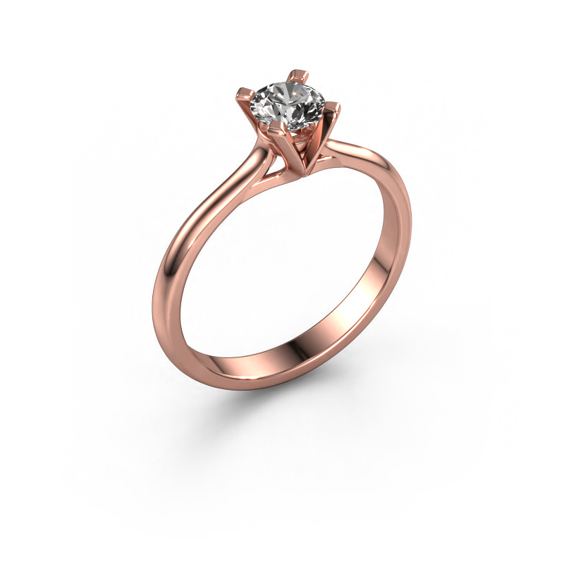 Image of Engagement ring Isa 1 585 rose gold Diamond 0.40 crt