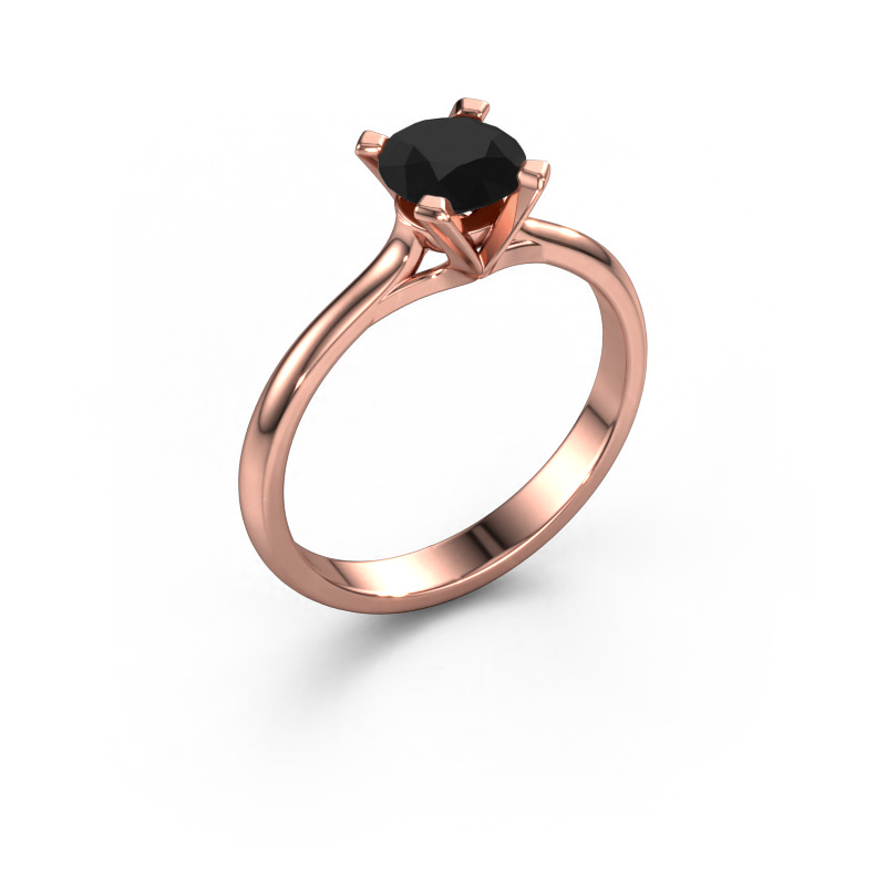 Image of Engagement ring Isa 1 585 rose gold Black diamond 0.84 crt