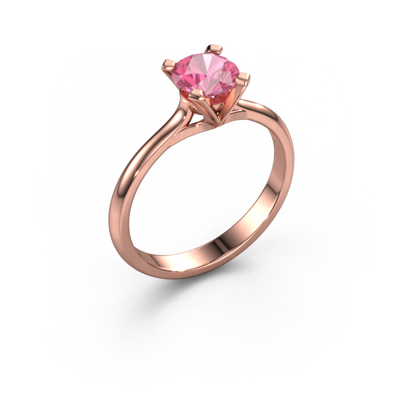 Bild von Verlobungsring Isa 1 585 Roségold Pink Saphir 5.7 mm