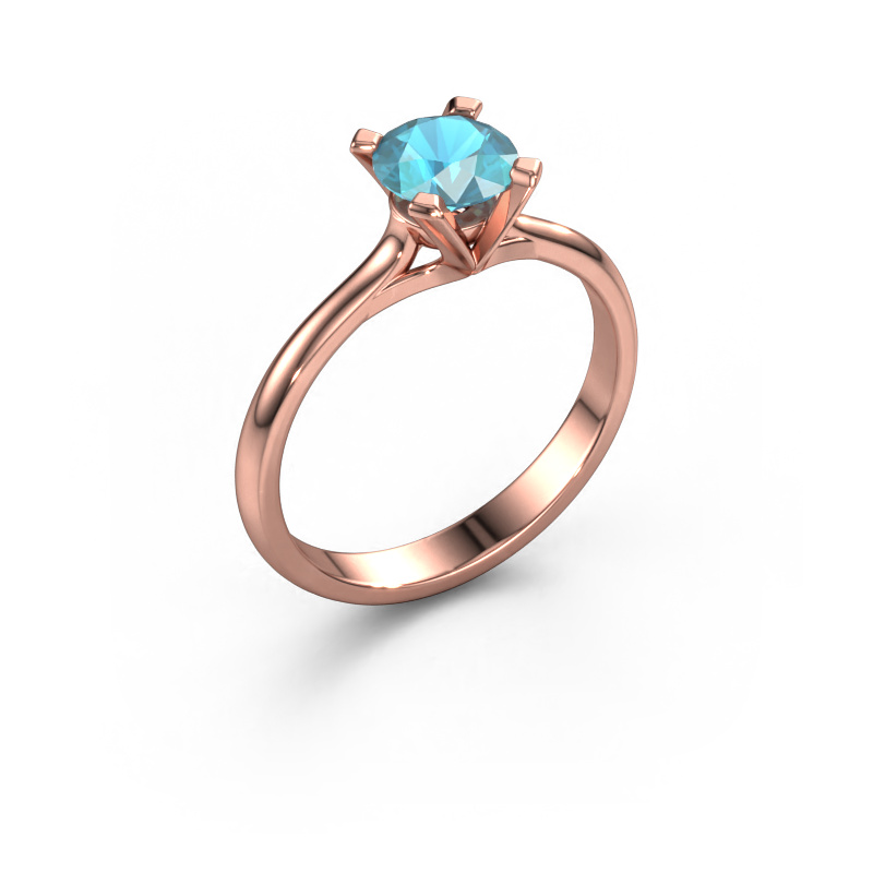 Image of Engagement ring Isa 1 585 rose gold Blue topaz 5.7 mm