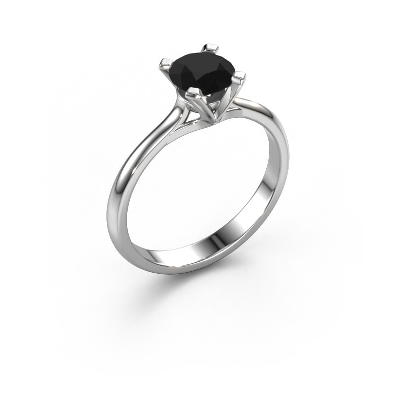 Image of Engagement ring Isa 1 585 white gold Black diamond 0.84 crt