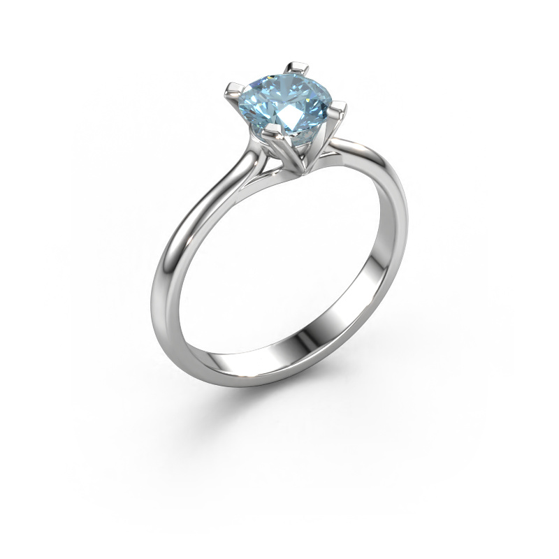 Image of Engagement ring Isa 1 950 platinum Blue lab grown diamond 5.7 mm