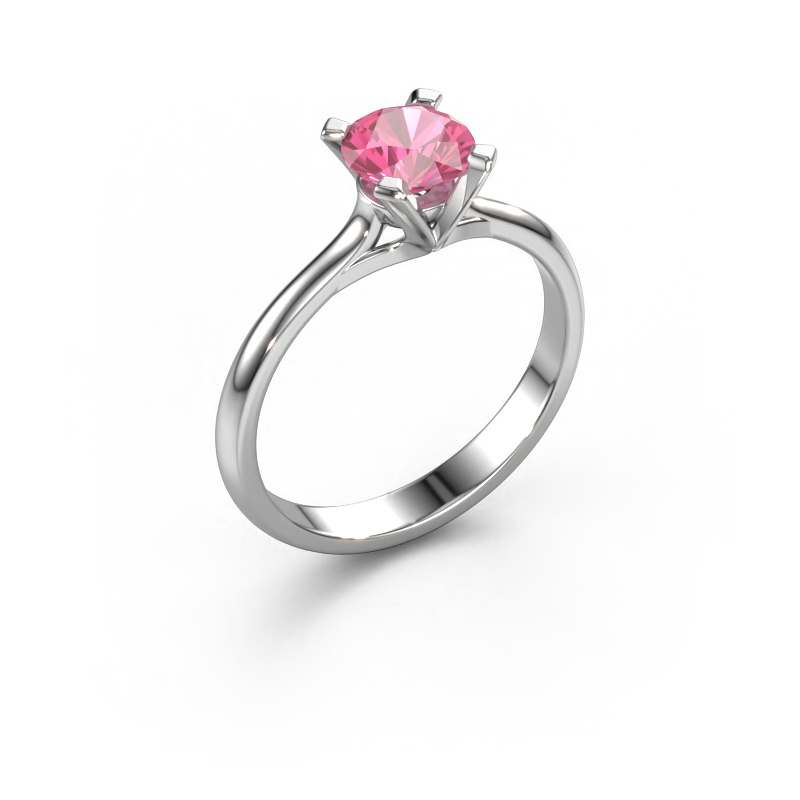 Image of Engagement ring Isa 1 585 white gold Pink sapphire 5.7 mm