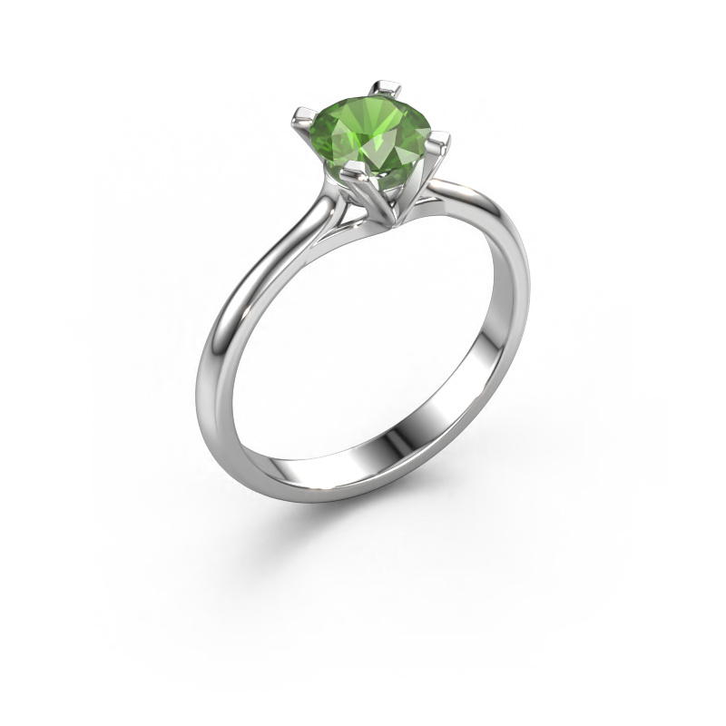 Image de Bague de fiançailles Isa 1 950 platine Vert tourmaline 5.7 mm