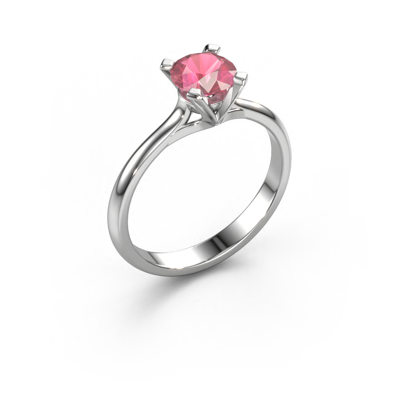 Image of Engagement ring Isa 1 585 white gold Tourmaline pink 5.7 mm