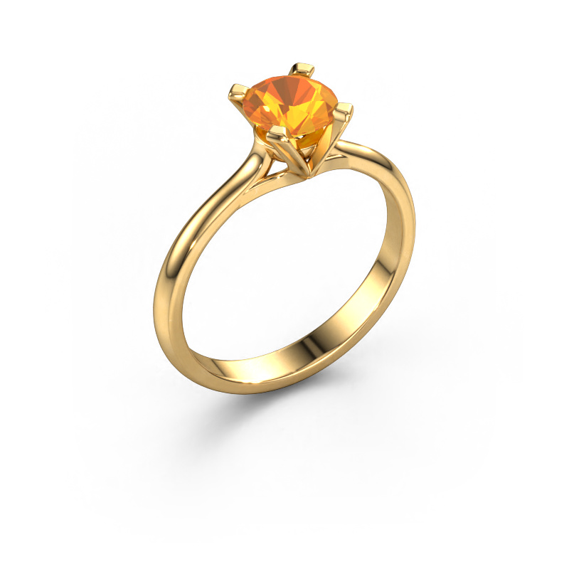 Image de Bague de fiançailles Isa 1 585 or jaune Citrine 5.7 mm