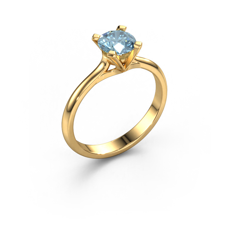 Image of Engagement ring Isa 1 585 gold Blue lab grown diamond 5.7 mm