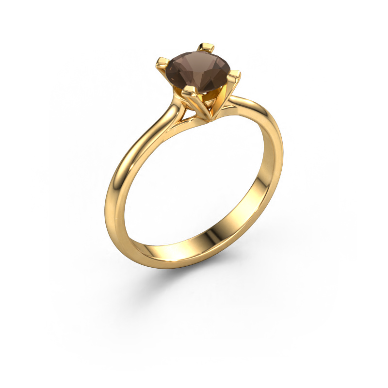 Image of Engagement ring Isa 1 585 gold Smokey quartz 5.7 mm
