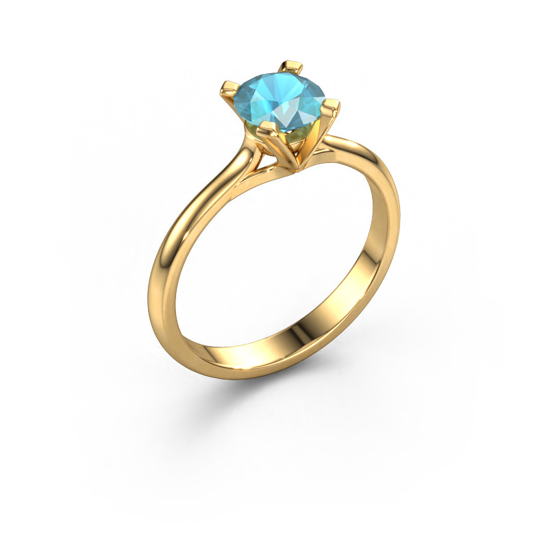Bild von Verlobungsring Isa 1 585 Gold Blau Topas 5.7 mm