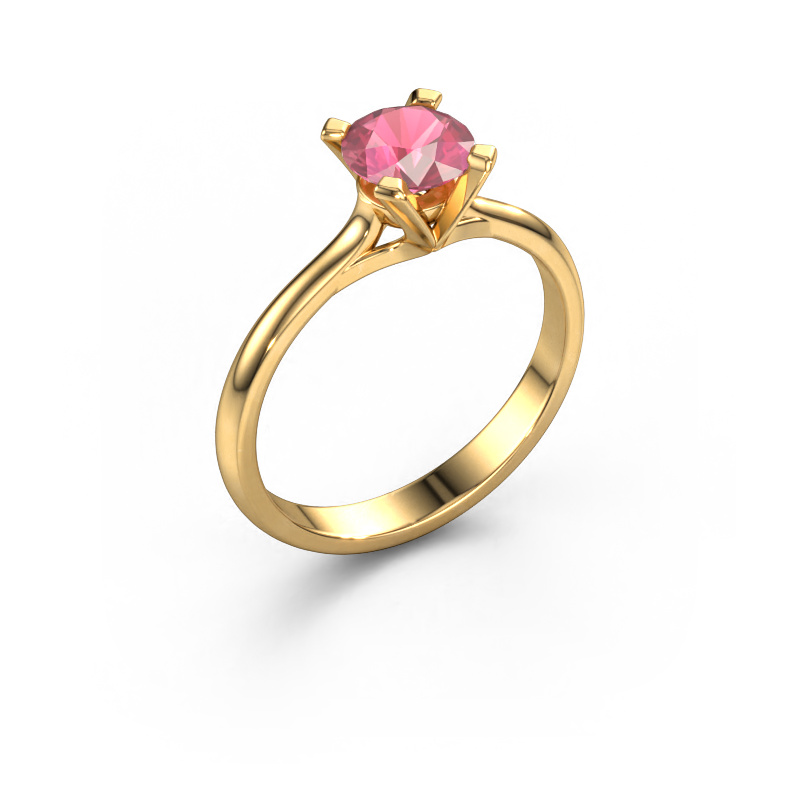 Image of Engagement ring Isa 1 585 gold Tourmaline pink 5.7 mm