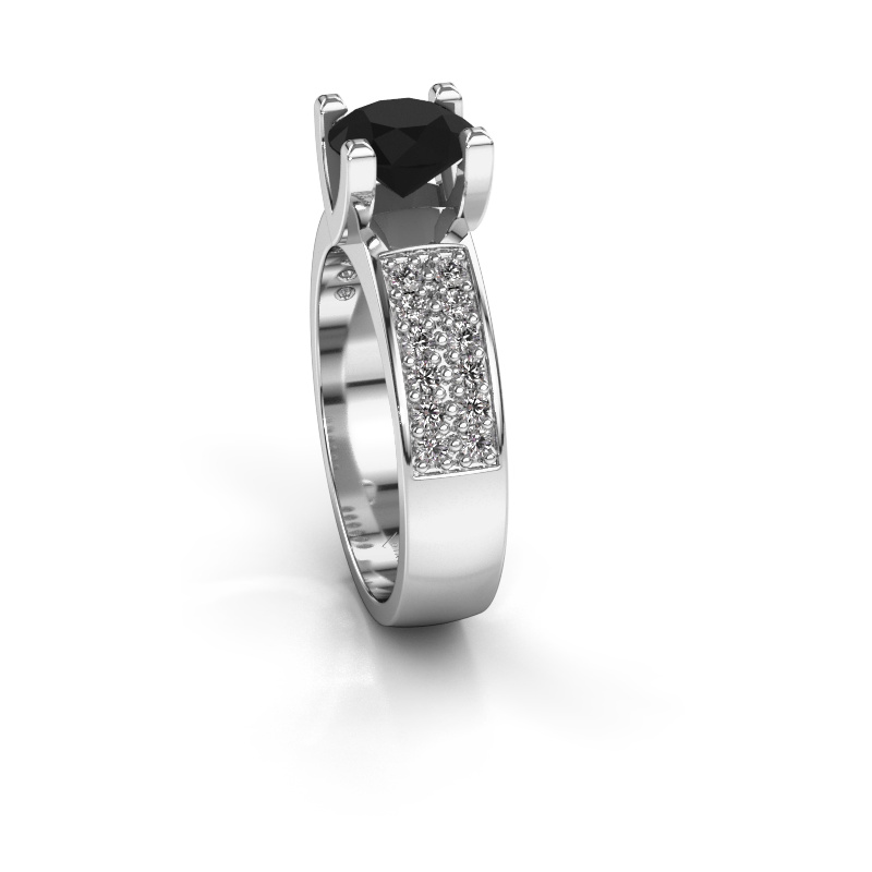 Afbeelding van Aanzoeksring Isabella 3 950 platina Zwarte diamant 1.66 crt